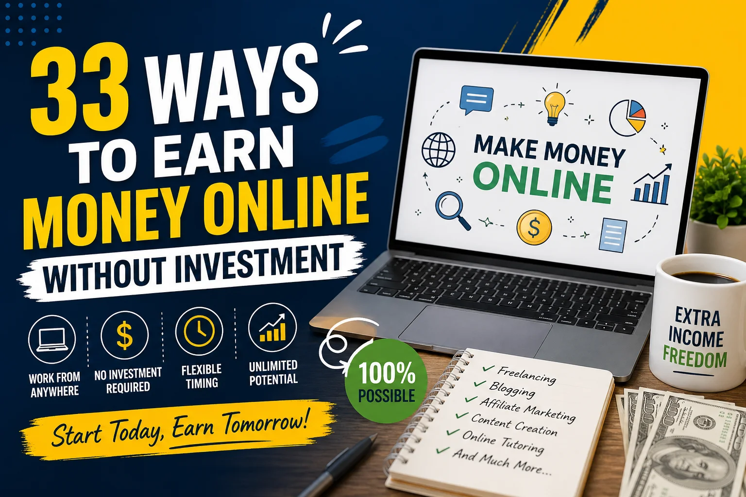 33 Ways to Earn Money Online Without Investment