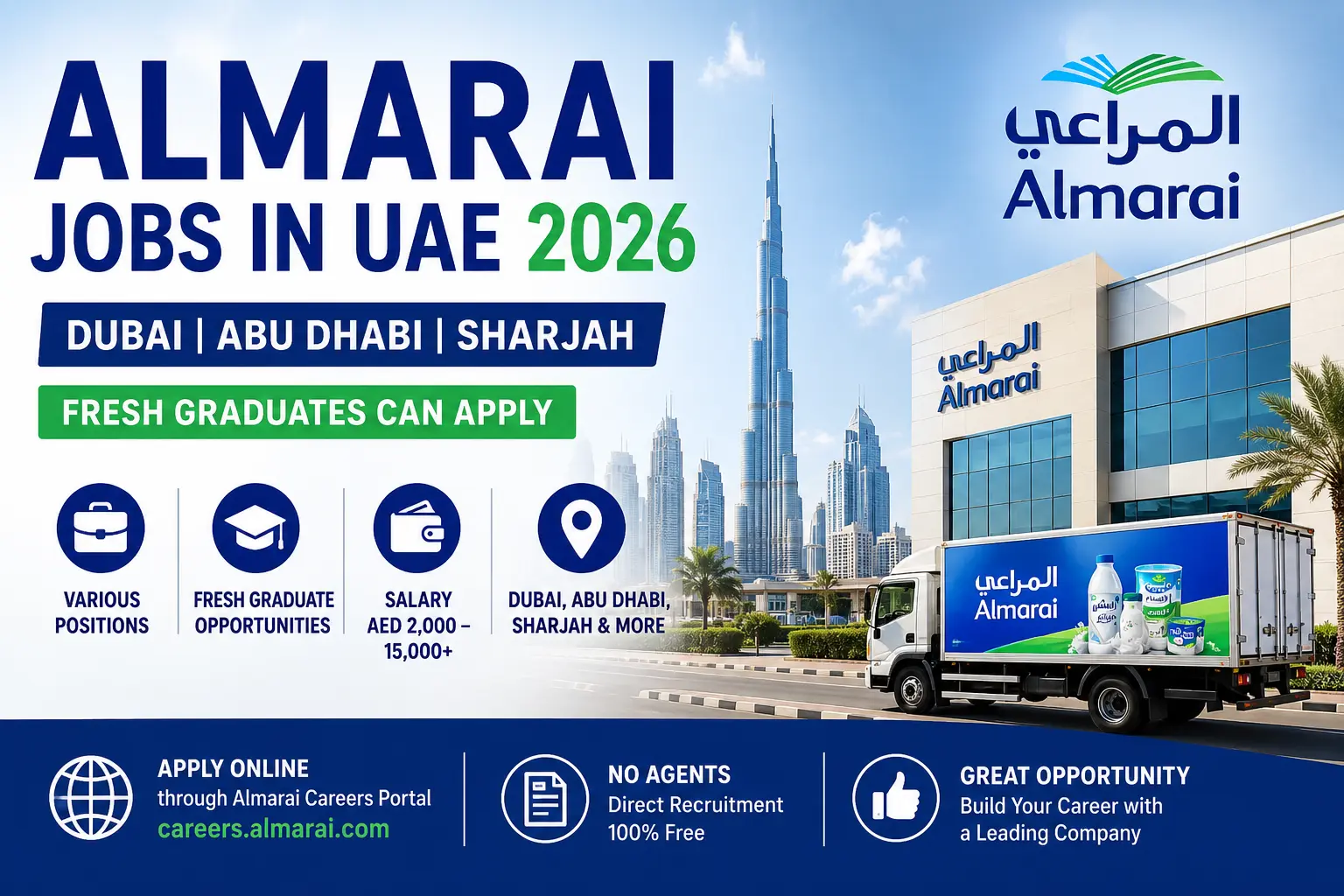 Almarai Careers in UAE 2026: Apply for Dubai, Abu Dhabi & Sharjah Jobs (Fresh Graduates Can Apply)