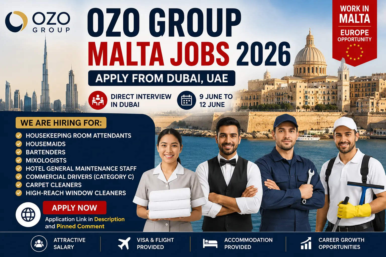OZO Group Malta Jobs 2026: Apply from Dubai for Multiple Vacancies (Direct Interview Opportunity)