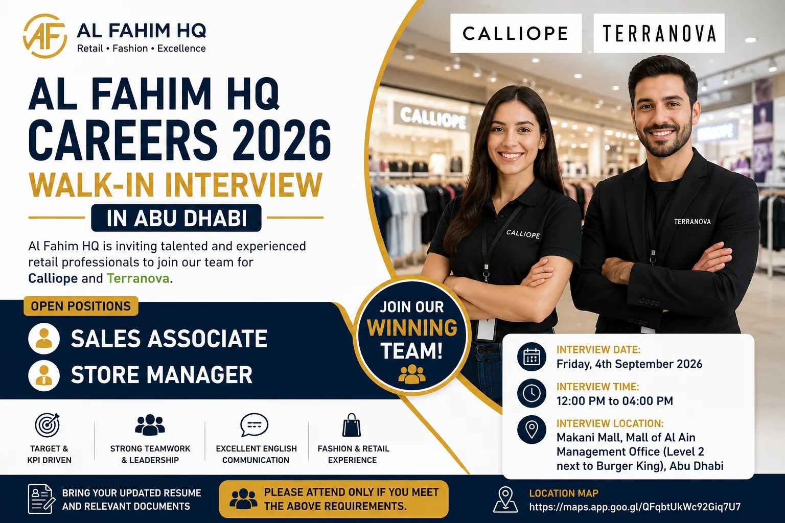Al Fahim HQ Careers 2026: Walk-in Interview in Abu Dhabi