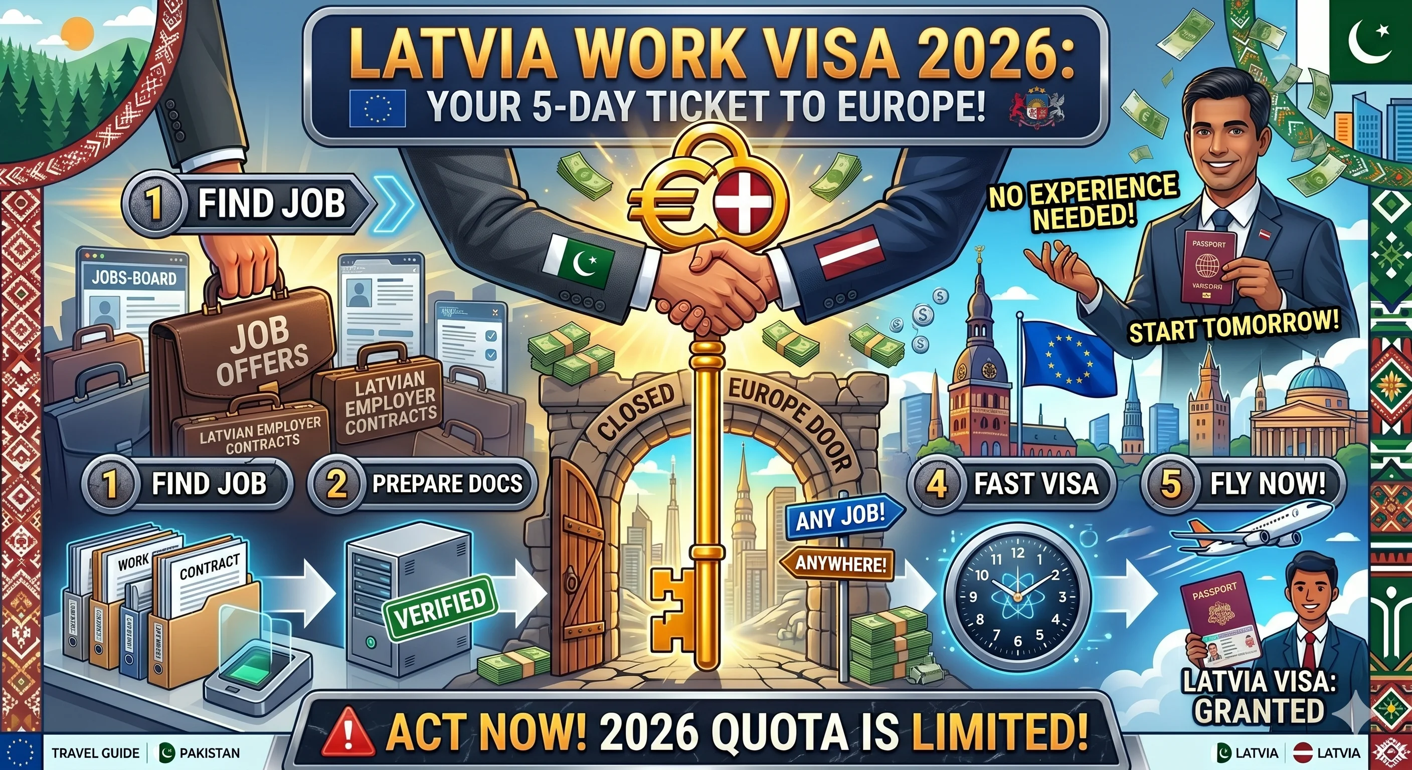 Latvia Work Visa 2026 – Easy Europe Entry in 5 Days | Step-by-Step Guide for Pakistanis