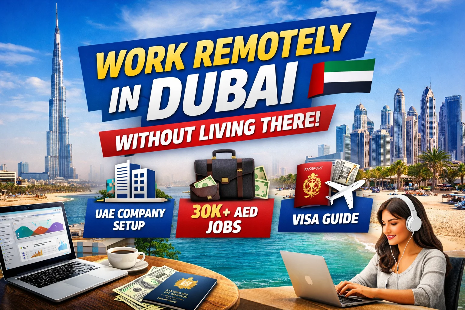 Work Remotely in Dubai Without Living There (2026 Guide) – High Paying UAE Jobs &amp;amp; Business Setup